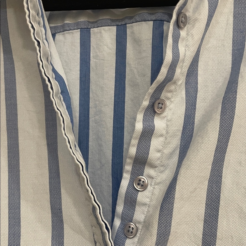 The Shirt by Rochelle Behrens Blue Stripe The Boyfriend Button Down Shirt - Picture 5 of 7